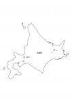 日本地図・北海道エリア・都道府県名あり・県庁所在地あり(白)