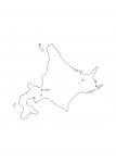 日本地図・北海道・県庁所在地あり(白)