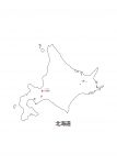 日本地図・北海道・都道府県名あり・県庁所在地あり・ルビあり(白)