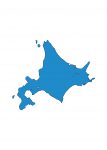 日本地図・北海道・無地(青)