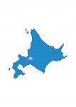 日本地図・北海道・県庁所在地あり・ルビあり(青)