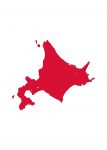日本地図・北海道・無地(赤)