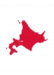 日本地図・北海道・県庁所在地あり(赤)