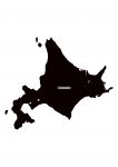 日本地図・北海道エリア・都道府県名・英語(黒)