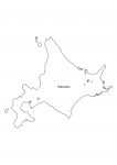 日本地図・北海道エリア・都道府県名・英語(白)