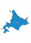 日本地図・北海道エリア・都道府県名・英語(青)
