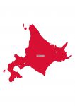 日本地図・北海道エリア・都道府県名・英語(赤)