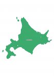日本地図・北海道エリア・都道府県名・英語(緑)