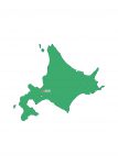 日本地図・北海道・県庁所在地あり(緑)