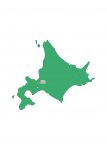 日本地図・北海道・県庁所在地あり・ルビあり(緑)