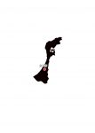 日本地図・石川県・県庁所在地あり(黒)