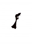 日本地図・石川県・無地(黒)