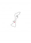 日本地図・石川県・県庁所在地あり(白)