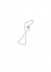 日本地図・石川県・無地(白)