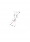 日本地図・石川県・県庁所在地あり・ルビあり(白)