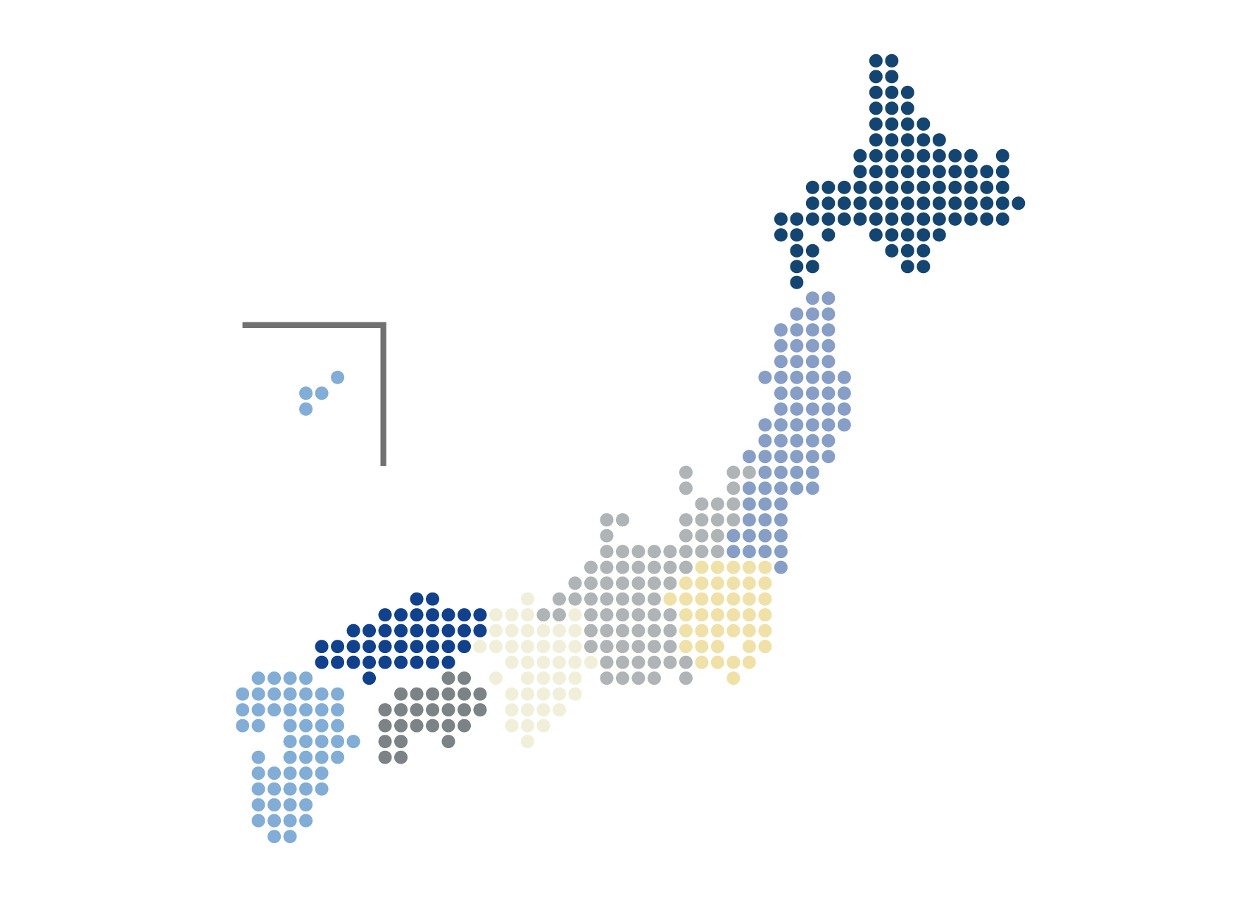 日本地図の無料イラスト素材集 都道府県名 県庁所在地あり