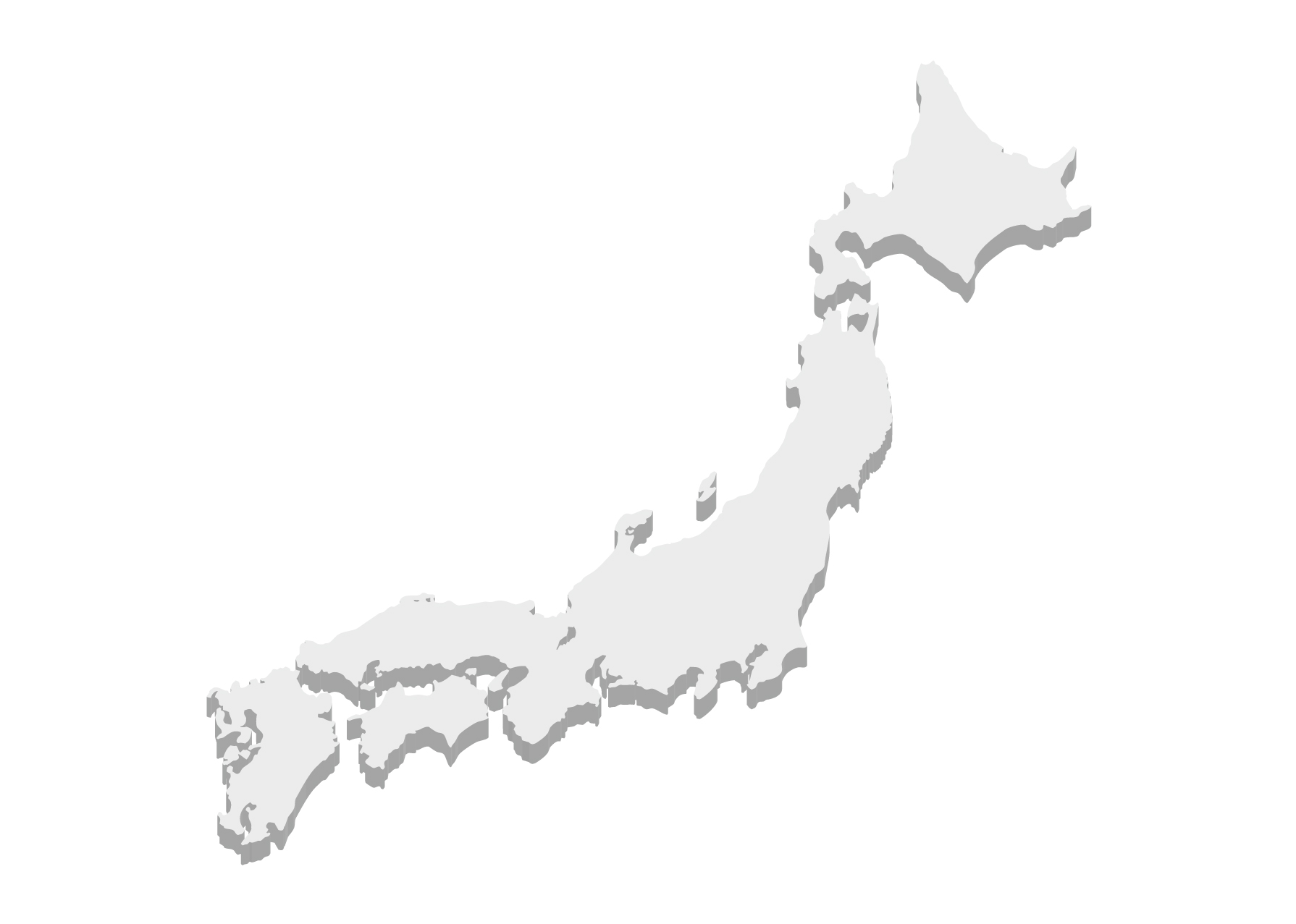 日本地図の無料イラスト素材集 都道府県名 県庁所在地あり