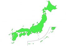 日本地図全土イラスト(基本)-文字なし都道府県線なし(緑)