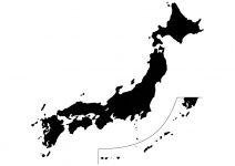 日本地図全土イラスト(基本)-文字なし都道府県線なし(黒)