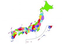 日本地図全土イラスト(基本)-文字なし都道府県線なし(柄)