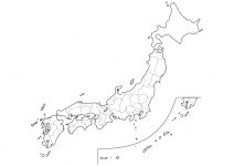 日本地図の無料イラスト素材集 都道府県名 県庁所在地あり