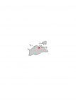 日本地図・香川県・県庁所在地あり(グレー)