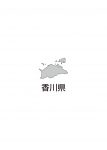 日本地図・香川県・都道府県名あり(グレー)