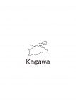 日本地図・香川県・英語・都道府県名あり(白)