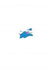 日本地図・香川県・県庁所在地あり(青)