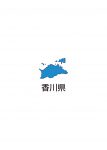 日本地図・香川県・都道府県名あり(青)
