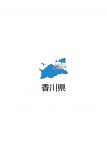 日本地図・香川県・都道府県名あり・県庁所在地あり・ルビあり(青)