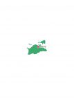 日本地図・香川県・県庁所在地あり(緑)
