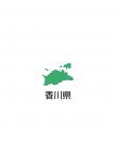 日本地図・香川県・都道府県名あり(緑)