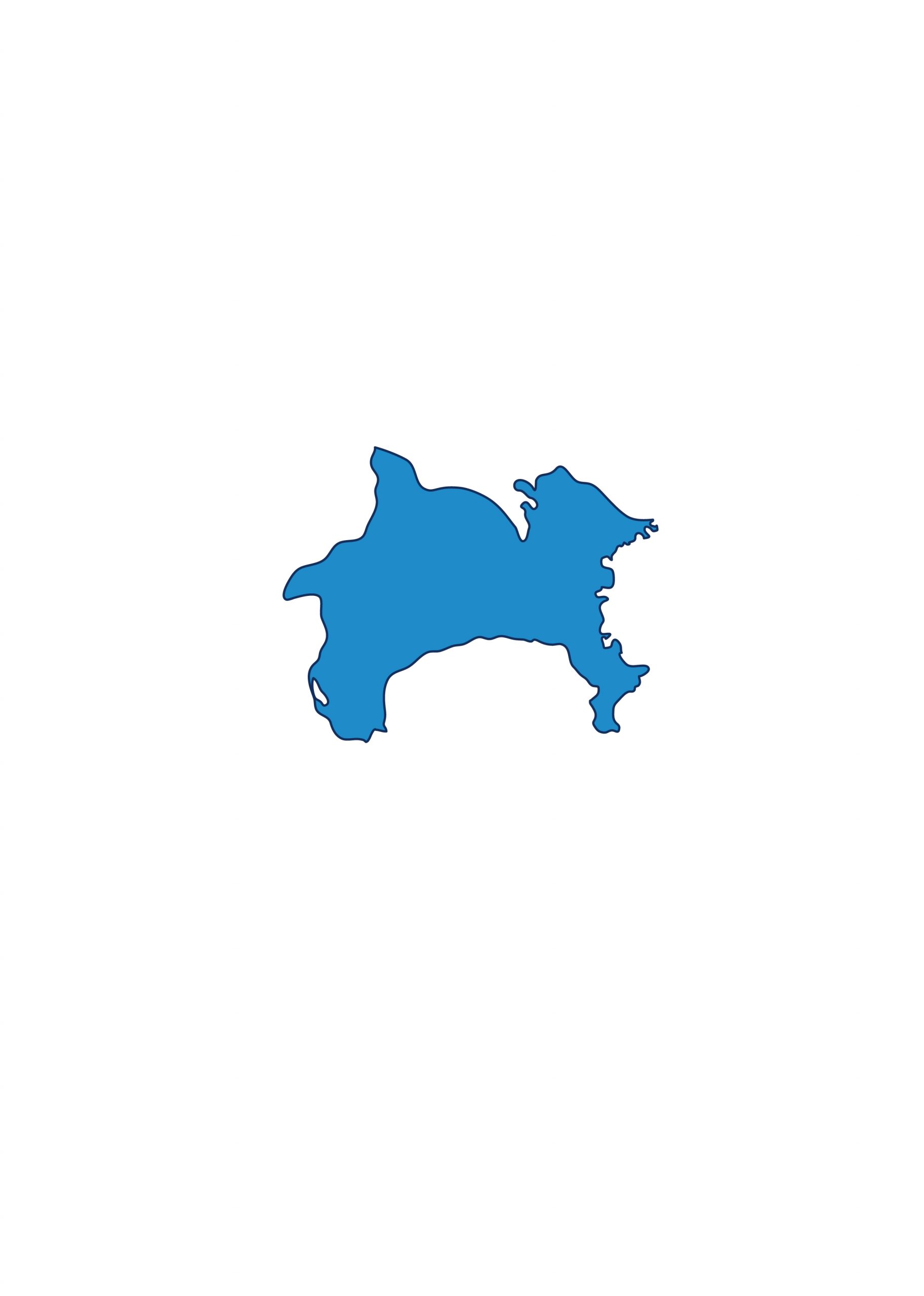 神奈川県無料フリーイラスト 文字なし 青