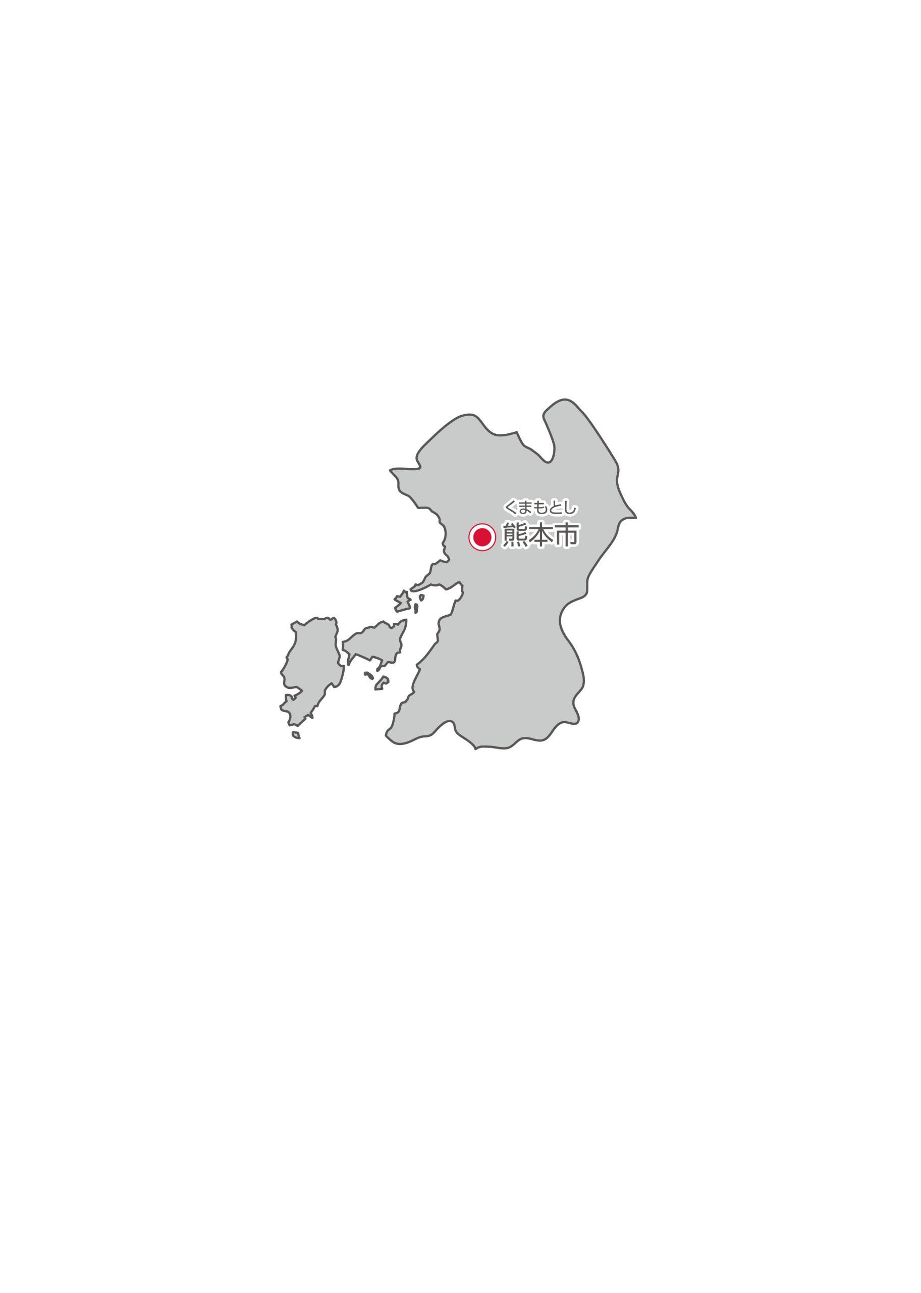 熊本県無料フリーイラスト 日本語 県庁所在地あり ルビあり グレー 熊本県無料フリーイラスト 日本語 県庁所在地あり ルビあり グレー