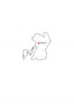 日本地図・熊本県・県庁所在地あり(白)