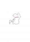 日本地図・熊本県・県庁所在地あり・ルビあり(白)