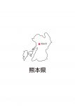 日本地図・熊本県・都道府県名あり・県庁所在地あり(白)
