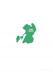 日本地図・熊本県・県庁所在地あり・ルビあり(緑)