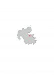 日本地図・大分県・県庁所在地あり(グレー)
