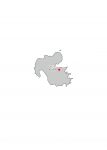 日本地図・大分県・県庁所在地あり・ルビあり(グレー)