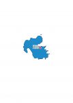 日本地図・大分県・県庁所在地あり・ルビあり(青)
