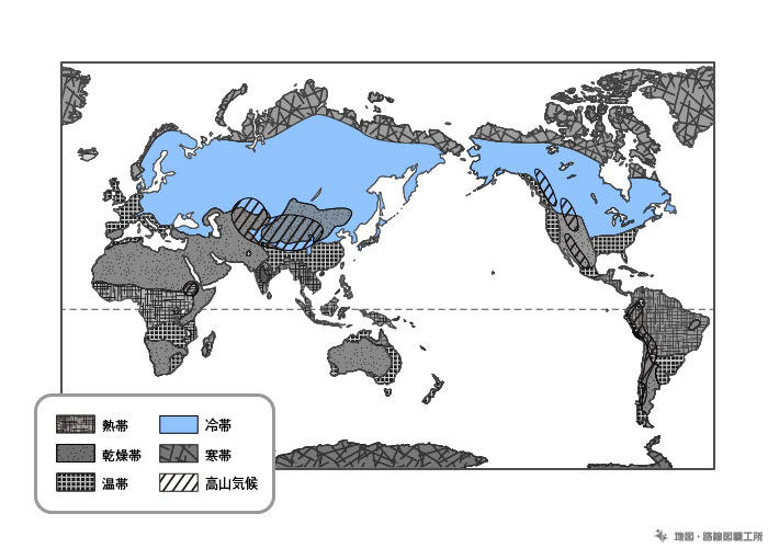 「冷帯気候」の地域