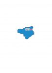 日本地図・徳島県・県庁所在地あり・ルビあり(青)