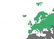 世界地図地域・国名なし・ヨーロッパ(緑)
