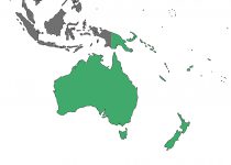 世界地図地域・国名なし・オセアニア(緑)