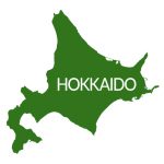 北海道イラストマップ県名英語（緑）
