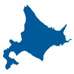 北海道イラストマップ白地図（青）