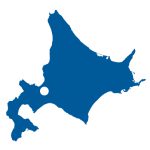 北海道イラストマップ県庁所在地ポイント有（青）