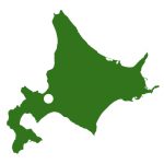 北海道イラストマップ県庁所在地ポイント有（緑）